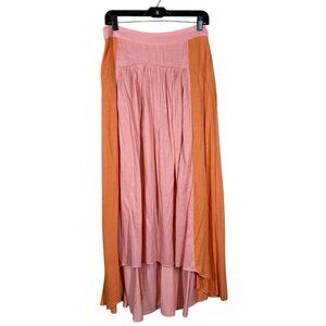 Petal & Pup Pink & Orange Color Block High Low Maxi Skirt Women's US Size 8